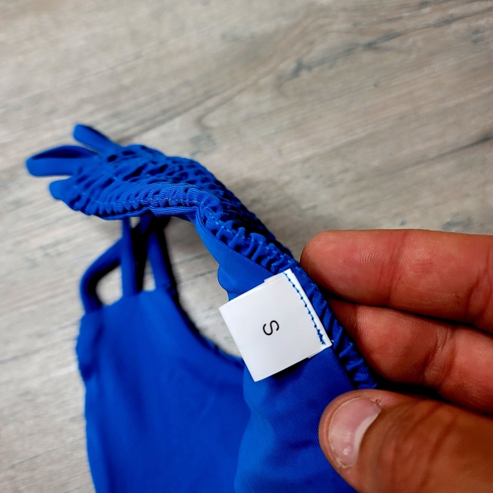 Blue Textured Bikini Bottom. Perfect Condition! - Picture 3 of 3